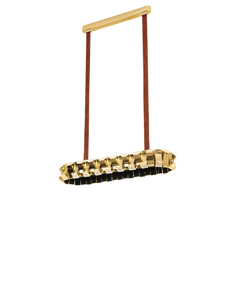 SL01H001 CRYSTALLIS LED Pendant Light – Black & Gold | Lights by Tisva